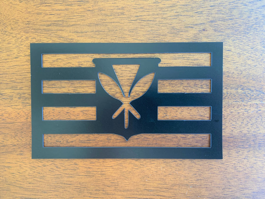 Kanaka Maoli Hawaii Flag Magnet Set - Black