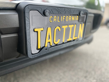Silicone Topography License Plate Frame - Black
