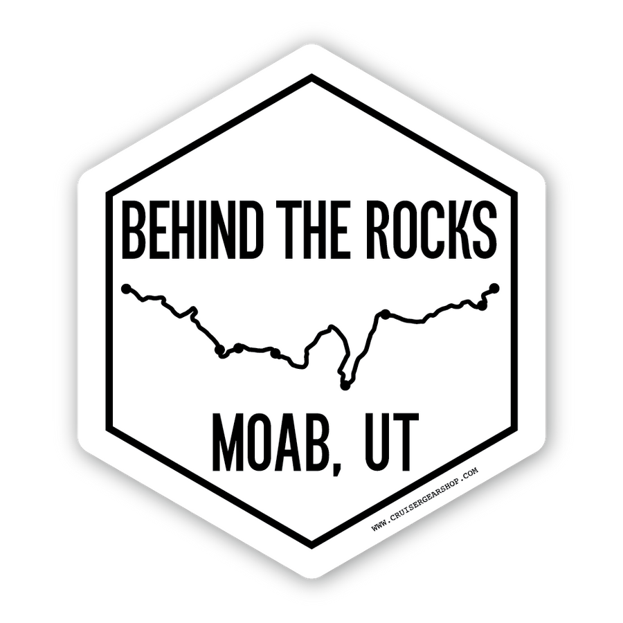 BEHIND THE ROCKS - Trails of Moab UT - (STICKER)