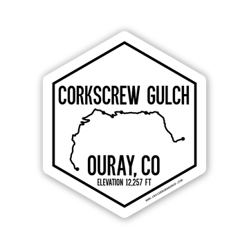 CORKSCREW GULCH - Trails of Ouray CO - (STICKER)